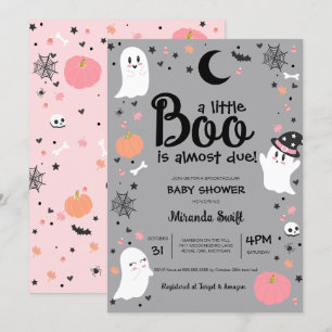 Invitation Petit Boo mignon Fantôme Halloween Baby shower fil