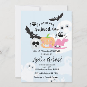 Invitation Petit Boo mignonne Halloween Baby Boy Douche