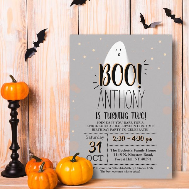 Invitation Petit Boo Moderne ! Halloween 2e anniversaire (Créateur téléchargé)