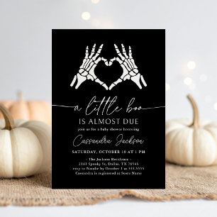 Invitation Petit Boo Skeleton Baby shower des mains du coeur