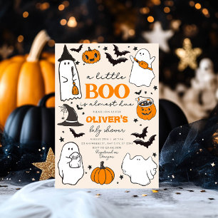Invitation Petit Boo Vintage Baby shower d'Halloween Invitati
