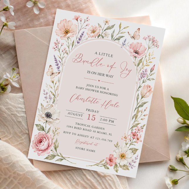 Invitation Petit bouquet floral Baby Shower (Créateur téléchargé)