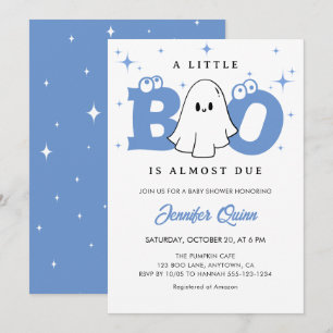 Invitation Petit Boy Boy Cute Ghost Baby shower d'Halloween