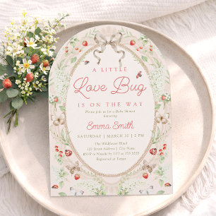 Invitation Petit Bug de l'Amour Vintage Boho Jardin Baby Show