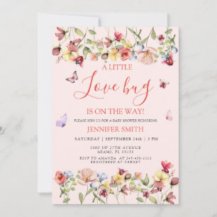 Invitation Petit Bug En Route Garden Rose Fête Prénatale 