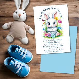 Invitation Petit Bunny Jardin Fleur sauvage Baby shower de Pâ