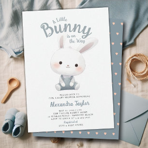 Invitation Petit Bunny Overalls Joli Jardin Bébé Garçon Douch