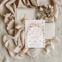 Petit Buterfly Blush rose Floral Baby shower fille