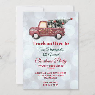 Invitation Petit Camion de jouets Joyeux fête de Noël