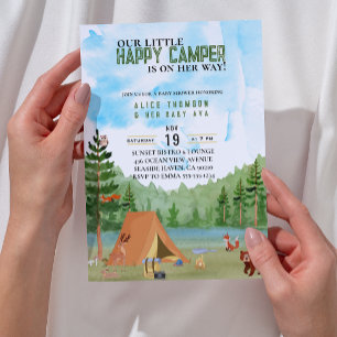 Invitation petit camping camping aventure forêt baby shower