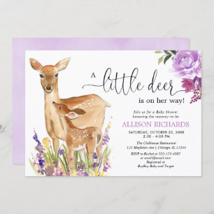Invitation Petit cerf est en route, mignonne douche pour fill
