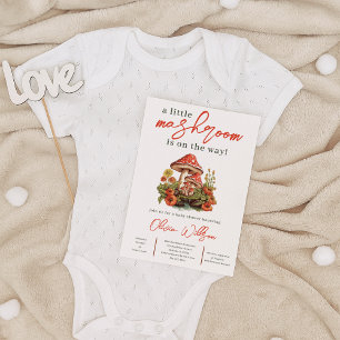 Invitation Petit Champignon Automne Minimaliste Baby shower R