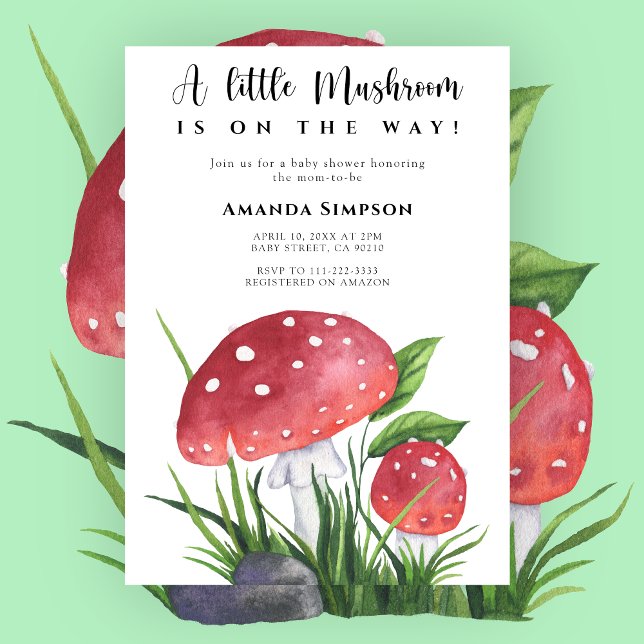 Invitation Petit champignon Sur Le Chemin Baby shower Invitat (Créateur téléchargé)