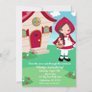 Invitation Petit chaperon Rouge Filles de conte de Fairytale