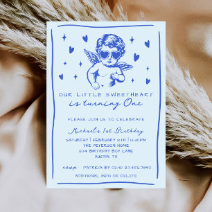 Invitation Petit Chéri a un an 1er Anniversaire du Petit Garç