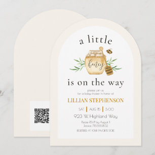 Invitation Petit Chéri En Route Fête Prénatale Bébé Code QR