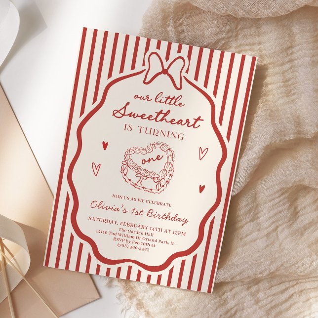 Invitation Petit Chéri Premier Anniversaire Saint-Valentin (Créateur téléchargé)