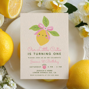 Invitation Petit Citron Mignon Fruit Citrique Cute 1er Annive