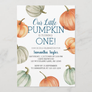 Invitation Petit Citrouille, 1er Anniversaire