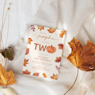 Invitation Petit Citrouille 2e anniversaire automne