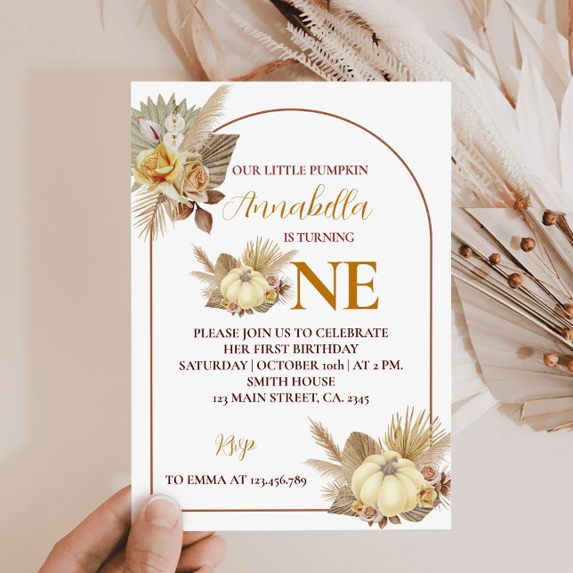 Invitation Petit Citrouille à l'occasion d'un 1er anniversair (Créateur téléchargé)