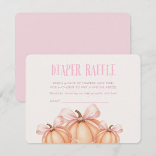 Invitation Petit Citrouille, arc rose, tombole de couche Coqu