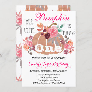 Invitation Petit Citrouille Automne 1er Premier Anniversaire