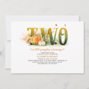 Invitation Petit Citrouille Automne 2e anniversaire Invitatio