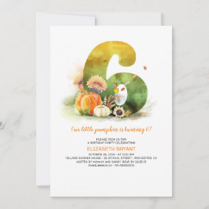 Invitation Petit Citrouille Automne 6e anniversaire Invitatio