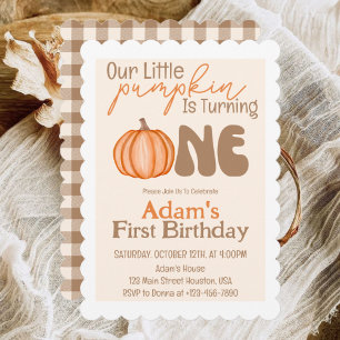 Invitation Petit Citrouille Automne automne 1er anniversaire