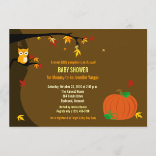 Invitation Petit Citrouille Automne Baby shower d'automne Inv