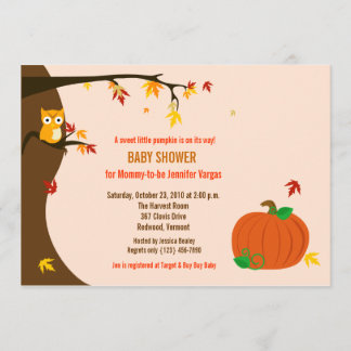 Invitation Petit Citrouille Automne Baby shower d'automne Inv