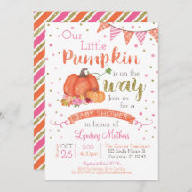 Petit Citrouille Automne Baby shower d'automne Inv