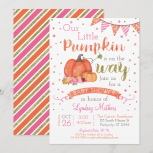 Invitation Petit Citrouille Automne Baby shower d'automne Inv