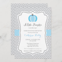 Petit Citrouille Automne Baby shower Invitation, G