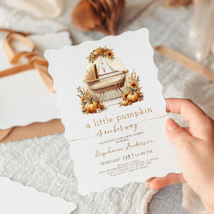 Invitation Petit Citrouille Automne Boho Baby shower fille