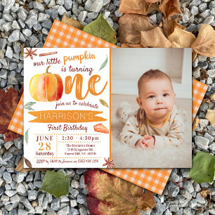 Invitation Petit Citrouille Automne Photo 1er Anniversaire