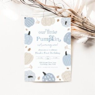 Invitation Petit Citrouille Automne Premier Anniversaire