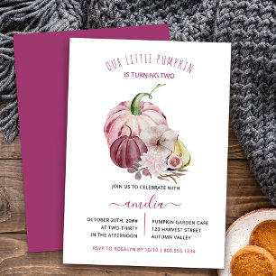 Invitation Petit Citrouille automne récolte Berry rose Annive