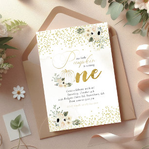 Invitation Petit Citrouille Baby Girl Premier anniversaire