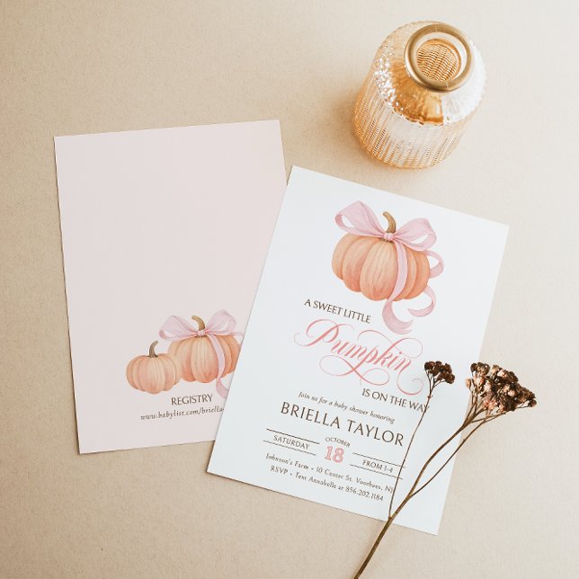 Invitation Petit Citrouille  Baby shower élégant (Créateur téléchargé)