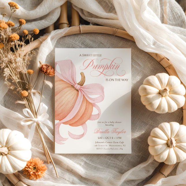 Invitation Petit Citrouille  Baby shower élégant (Créateur téléchargé)