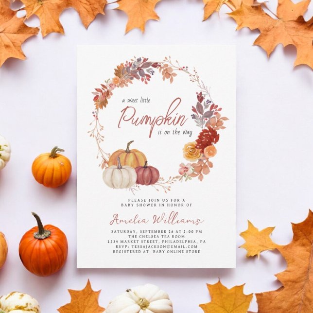 Invitation Petit Citrouille Boho Fête de Naissance Mixte Bébé (Créateur téléchargé)