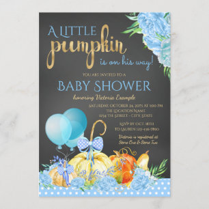 Invitation Petit Citrouille Chalkboard Boys Fall Baby shower