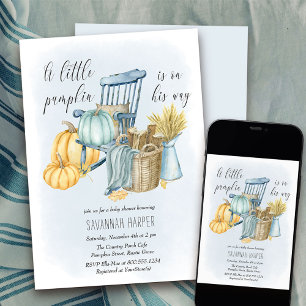 Invitation Petit Citrouille Country Porch Baby shower garçon