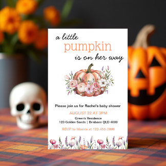 Invitation Petit Citrouille Editable Baby Girl Douche