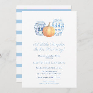 Invitation Petit Citrouille En Chemin Baby shower Automne Pou