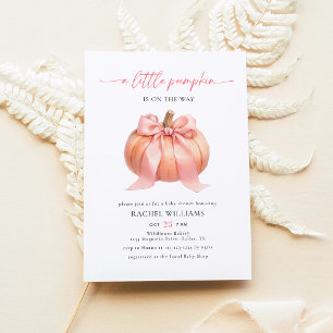 Invitation Petit Citrouille en Route Arc Rose Baby Shower