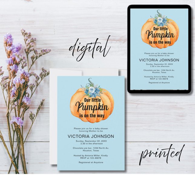 Invitation Petit Citrouille en route Baby shower (Créateur téléchargé)