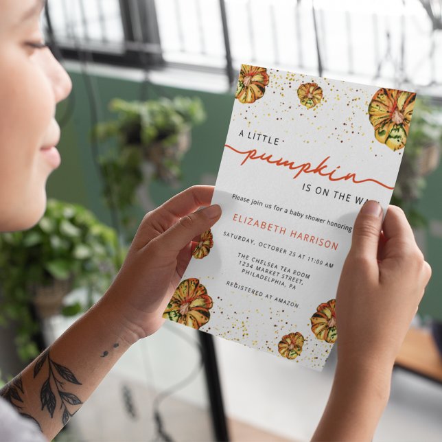 Invitation Petit citrouille en route baby shower (Créateur téléchargé)